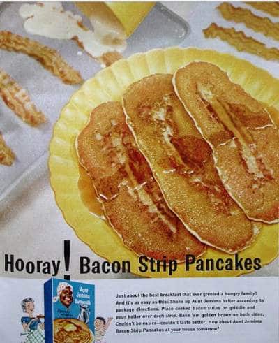 bacon strip pancakes ad advertisement aunt jemima