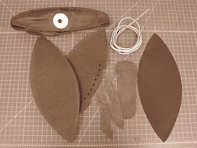 This picture shows all the components of a LEATHER HEAD football