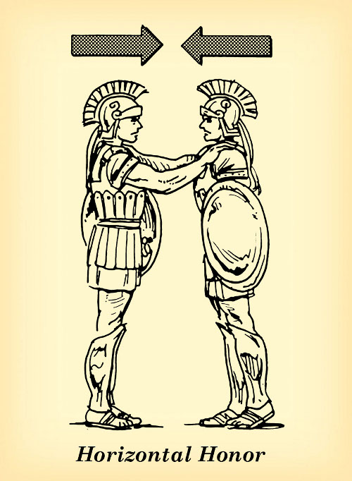 horizontal honor roman soldiers brothers peers illustration