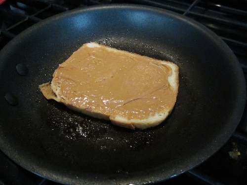 First up, the slice of peanut buttered bread.