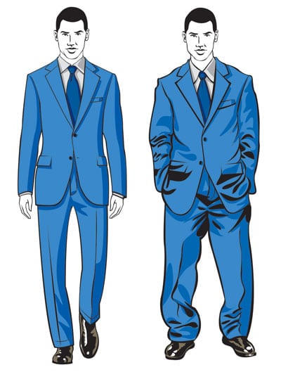 Most men wear a suit 2 sizes too large.  Fit matters - a lot.