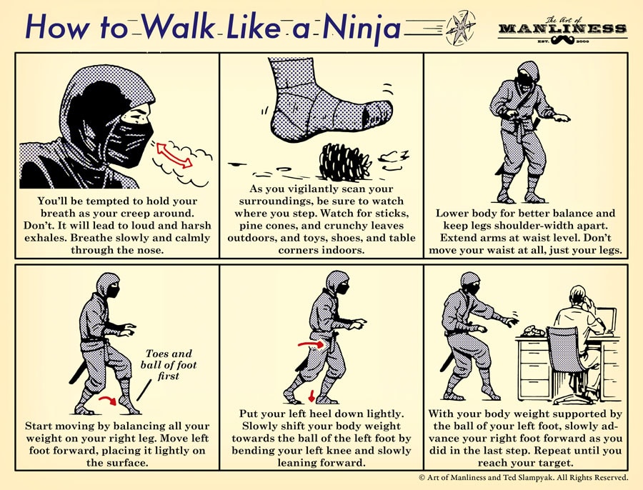 http://content.artofmanliness.com/uploads//2013/10/Walk-Like-a-Ninja-3.jpg