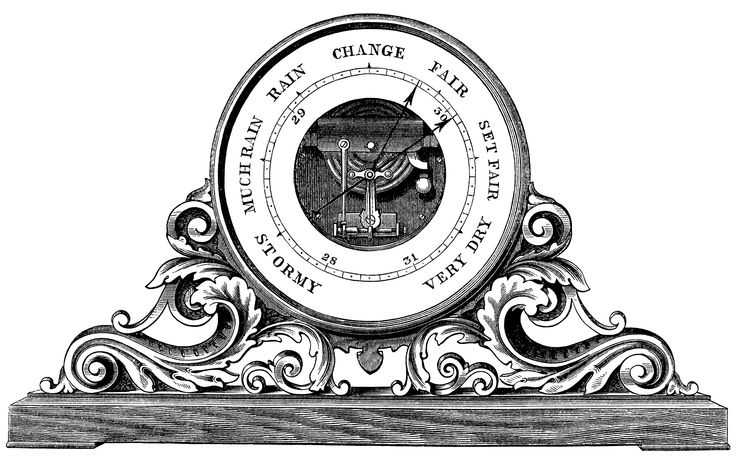 decorative aneroid barometer for a mantle