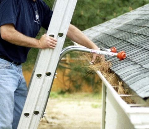 ladder standoff stabilizers for cleaning gutters