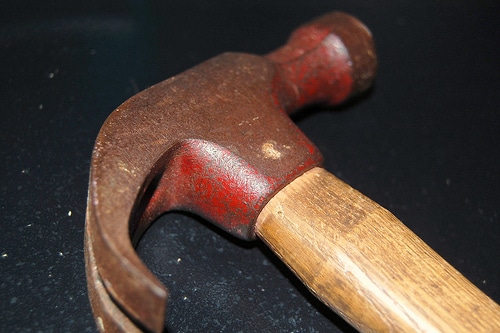 A good, solid hammer can be used for driving nails into wood as well as