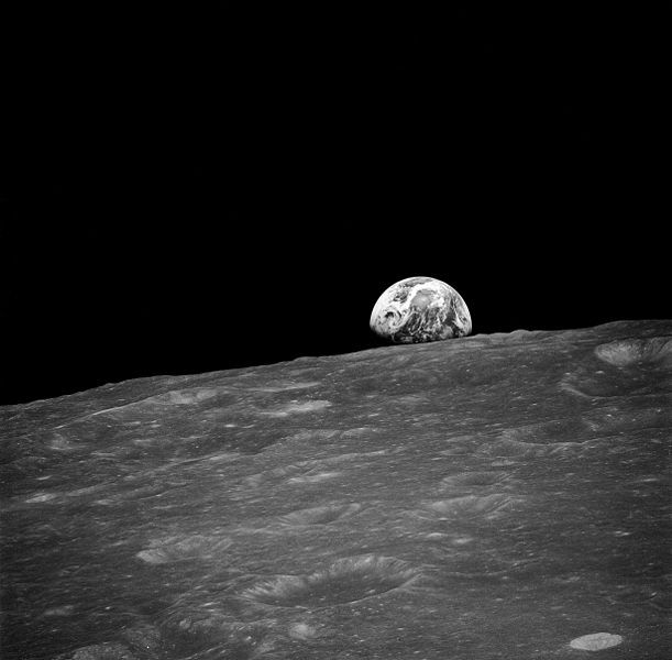 First Earthrise photographed by man