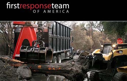 Tad Agoglia and The First Response Team at work clearing debris after a natural disaster strikes a small town.