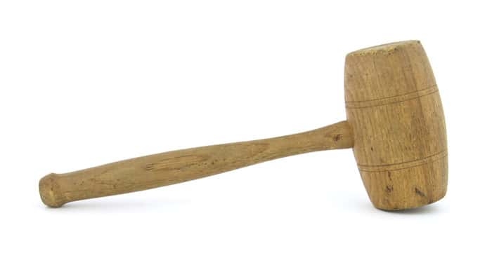 old wooden hammer