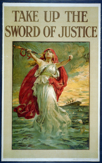 A poster advocating for a just and virtuous life.