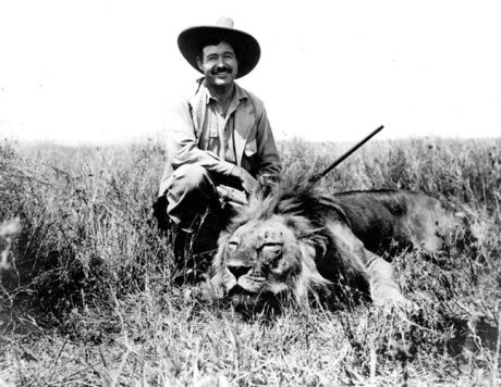 A man discovering a lost genre through his encounter with a dead lion during his Safari stories.
