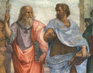 The School of Athens by Michelangelo depicts a gathering of Greek philosophers, showcasing their profound man knowledge.