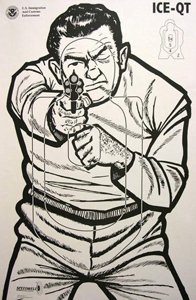 A drawing of a man safely holding a handgun.