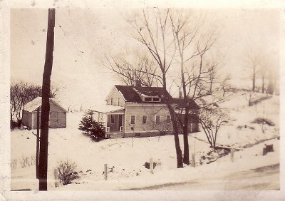A winterized home in the snow.