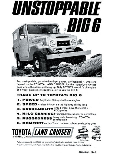 Introduction: Unstoppable big 6 Toyota Land Cruiser off-roading ad.