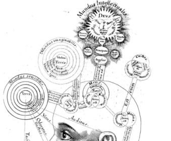 A drawing of a man's head adorned with symbolic illustrations, reflecting his memory and evoking elements of Classical Rhetoric 101.