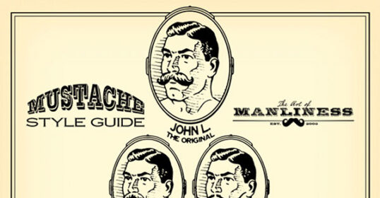 Mustache style guide vector for the Art of Manliness.