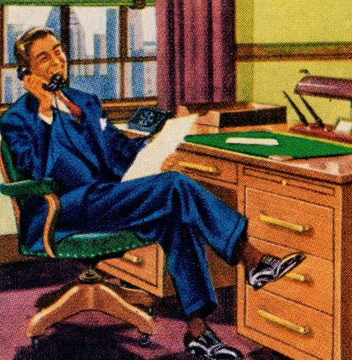 A man in a suit sitting at a desk, showcasing his importance and good resume.