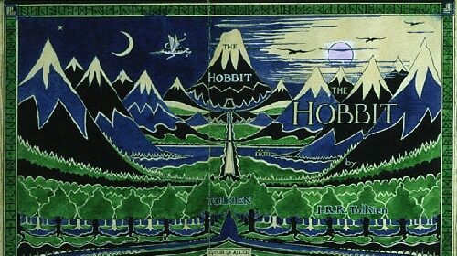 The hobbit is shown on a blue and green background, imparting valuable lessons of manliness.