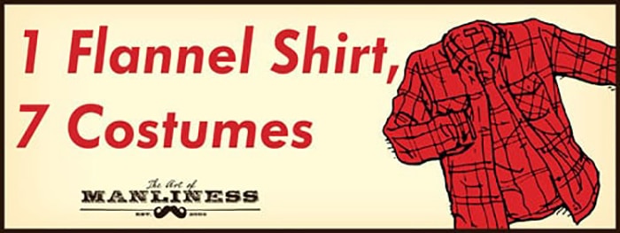 1 flannel shirt and 7 Halloween costumes.