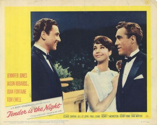 "Tender Is the Night" - A captivating Case Study of Charisma unfolding the tender connection between a man and a woman on a movie poster.