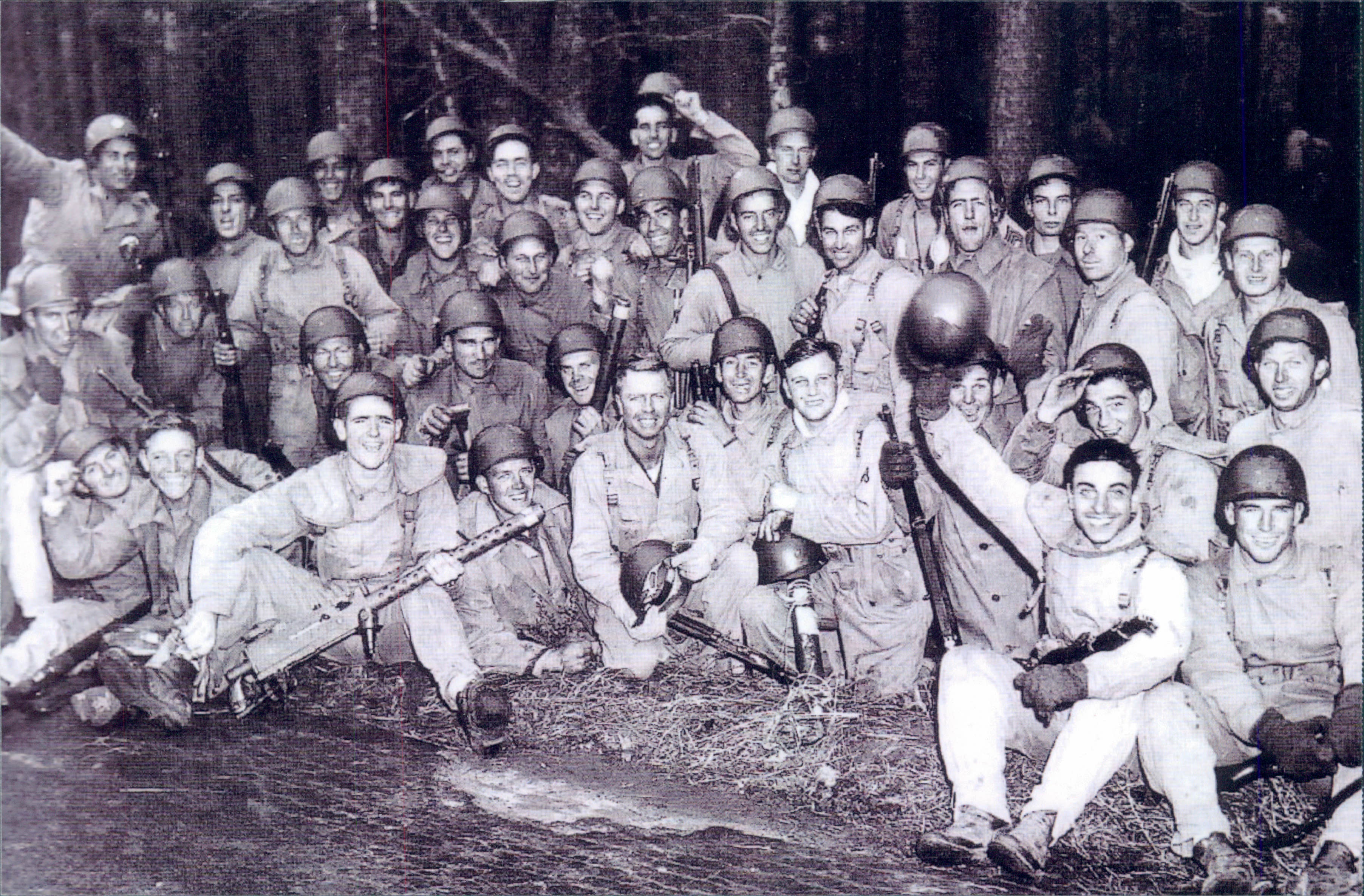 A group of soldiers given a photo opportunity.