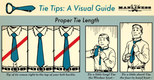 A visual guide poster showcasing tie tips.