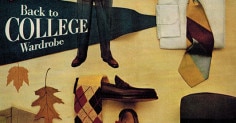 A man wearing a hat and tie from his wardrobe.