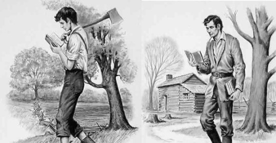 Two ambitious illustrations of a young man and woman.
