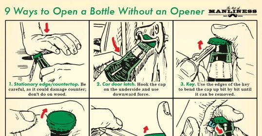 how to open a bottle without an opener