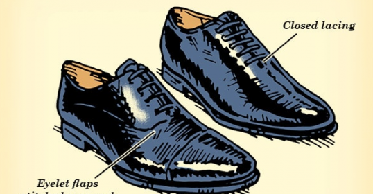 A drawing of a men's dress shoe.