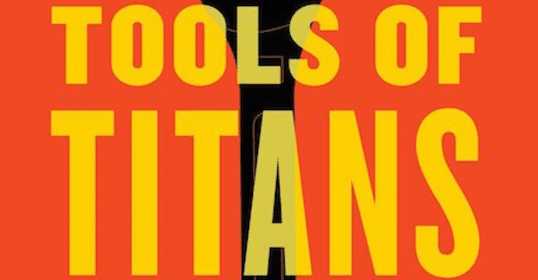 Tools of Titans book cover featuring a podcast host.