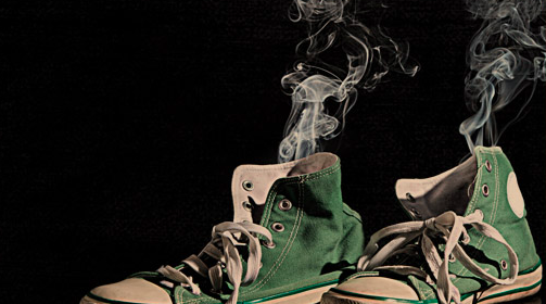Green sneakers are a stylish pair of shoes that are perfect for casual wear.