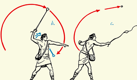 A drawing of a man and woman playing frisbee.
