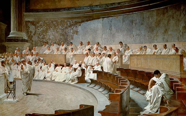 A painting of a large group of people in white robes, showcasing unity and peace.