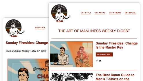A screen shot of a website with an image of a man and a woman.