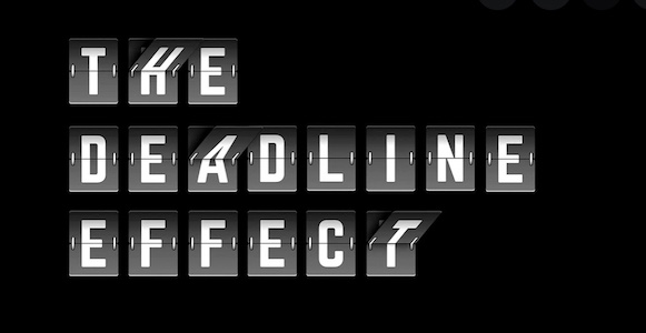 The deadline effect logo on a black background helps improve productivity.