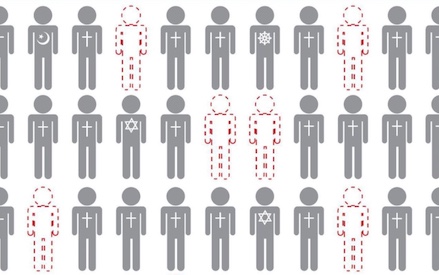 A society of people wearing crosses on their heads.