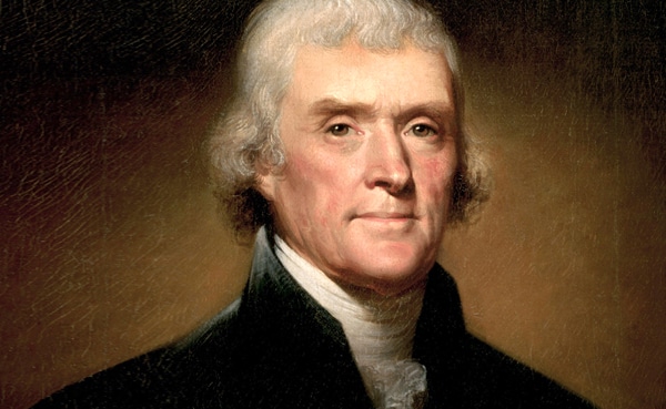 A classic portrait of Thomas Jefferson inspired by his 10 Rules for Life.