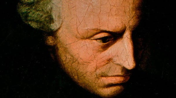 Close-up of a classical painting featuring a male figure with an intense gaze, symbolizing a Kantian Guide to Life Philosophy.