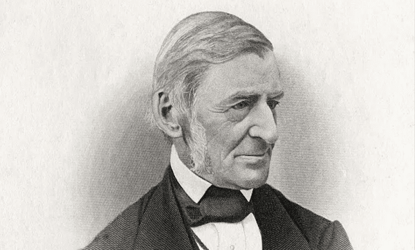 Black and white portrait of a 19th-century man with a prominent nose and side-parted hair, embodying a stoic nonconformist attitude.