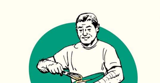 A man skillfully cooking, pouring ingredients from a jar into a bowl with kitchen utensils nearby, preparing to make perfect pancakes.