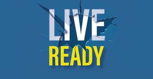 Guide to protecting yourself in an uncertain world with a live ready logo on a blue background.