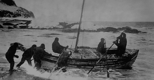 Chasing Shackleton is a podcast re-creating the experience of a group of people on a boat in the ocean.