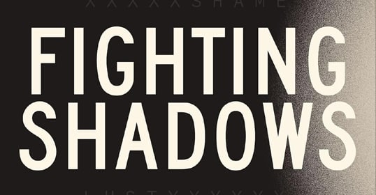 Black background with gradient effect on the right side featuring the large text 