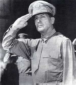 general douglas macarthur saluting troops 