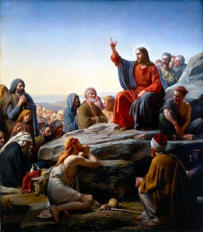 jesus christ sermon on the mount painting