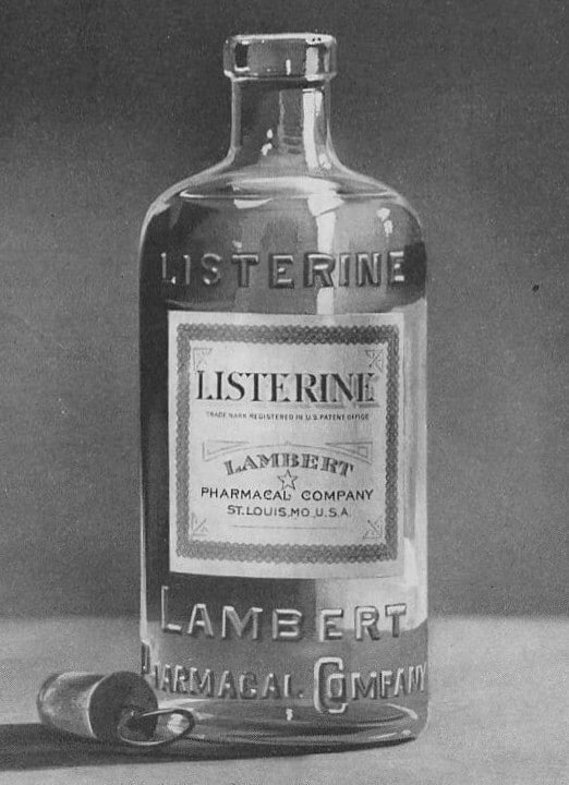 Vintage listerine bottle illustration.
