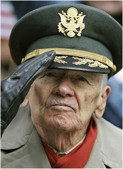 Veteran saluting head shot portrait. 