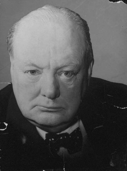 Winston churchill head shot intense face 