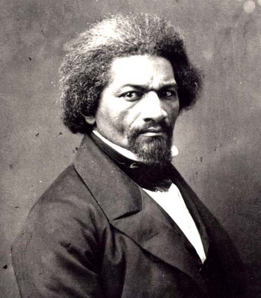 Older Frederick Douglass portrait graying hair goatee.